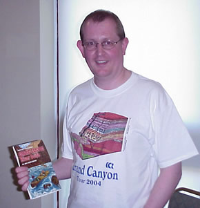 Photo: Paul Garner with ICR T-shirt and trail guide